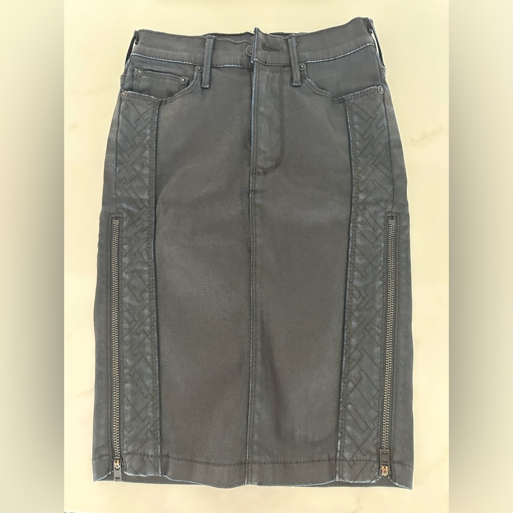 True Religion Chloe Moto Style Denim Skirt